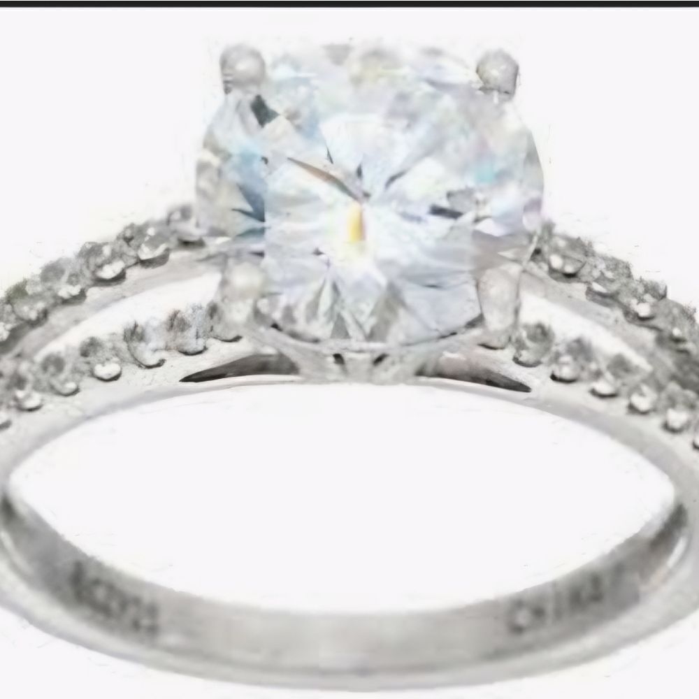 Diamonique 3ct Split Shank Solitaire Platinum Cla… - image 2